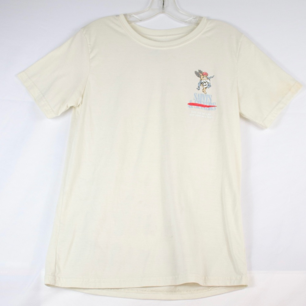 RGSTR Cream Saints‎ & Sinners Short Sleeve Graphic T-Shirt Mens Size S